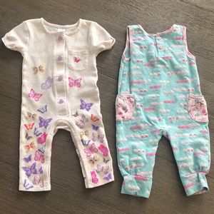 Lot of 2 baby dumpling one pieces size 6-9 months